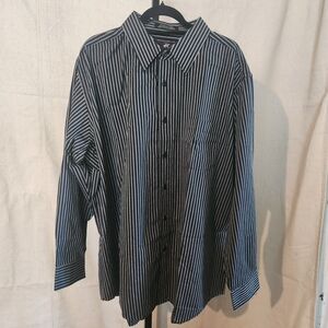 Beverly Hills Polo Club Black and White Striped Shirt